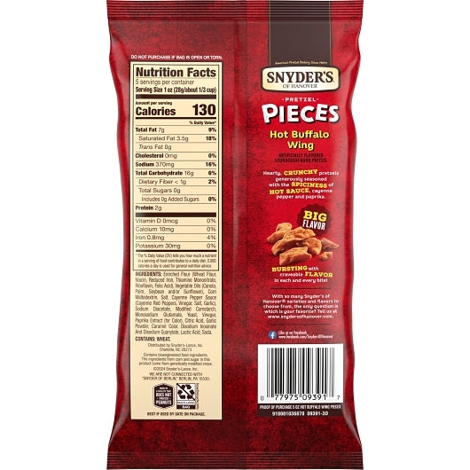 Snyder's Of Hanover Hot Buffalo Wing Pretzel Pieces, 8 x 5 oz Case - DOT product image 8