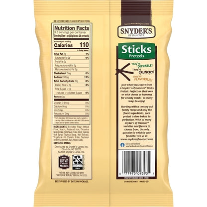 Snyder's Of Hanover Pretzel Sticks, 8 x 3.5 oz Case - DOT product image 8