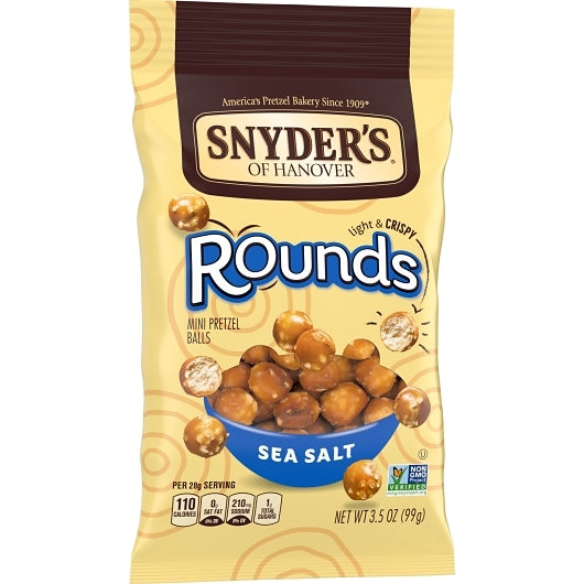 Snyder's Of Hanover Pretzel Sea Salt Rounds, 8 x 3.5 oz Case - DOT product image 3