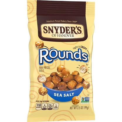 Snyder's Of Hanover Pretzel Sea Salt Rounds, 8 x 3.5 oz Case - DOT product image 3