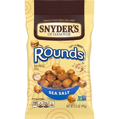 Snyder's Of Hanover Pretzel Sea Salt Rounds, 8 x 3.5 oz Case - DOT product image 2