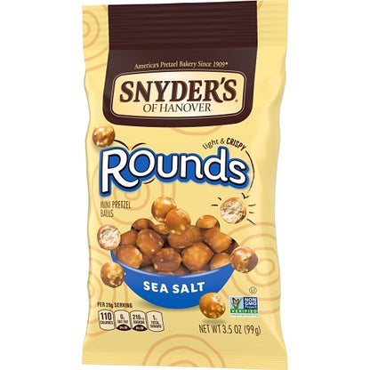 Snyder's Of Hanover Pretzel Sea Salt Rounds, 8 x 3.5 oz Case - DOT product image 5