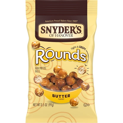 Snyder's Of Hanover Pretzel Butter Rounds, 8 x 3.5 oz Case - Snacks
