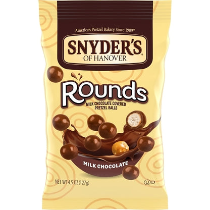 Snyder's Of Hanover Pretzel Milk Chocolate Round, 8 x 4.5 oz Case - Snacks