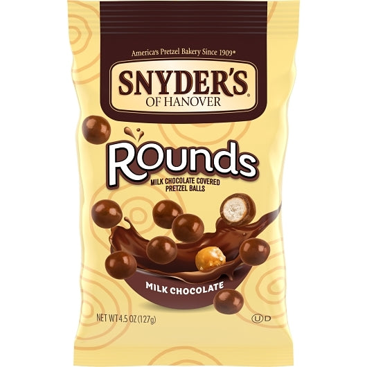 Snyder's Of Hanover Pretzel Milk Chocolate Round, 8 x 4.5 oz Case - Snacks