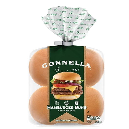 Gonnella Baking Hamburger Retail Hamburger Bun, 8 x 8 each Case - Breads, Rolls & Buns