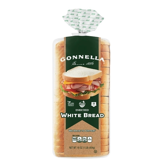 Gonnella Baking Number Retail Wheat Sliced Bread, 8 x 16 oz Case - Breads, Rolls & Buns