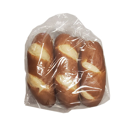 Gonnella Baking Company Sliced Torpedo Pretzel Roll, 7 x 6 x 3 oz Case - Breads, Rolls & Buns