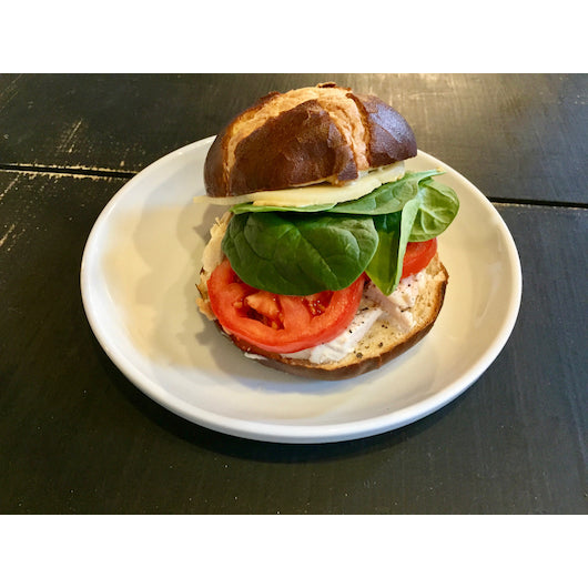 Gonnella Baking Pretzel Sliced Pretzel Hamburger Bun, 6 x 8 x 3 oz Case - DOT product image 3