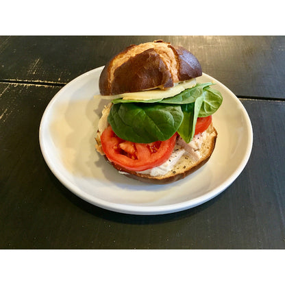 Gonnella Baking Pretzel Sliced Pretzel Hamburger Bun, 6 x 8 x 3 oz Case - DOT product image 3