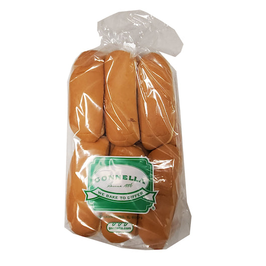 Gonnella Baking Plain Hot Dog Bun, 10 x 12 x 1.5 oz Case - Breads, Rolls & Buns