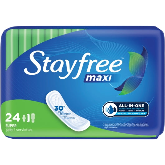 Stayfree Maxi Pads Super, 6 x 24 ct Case - DOT product image 5