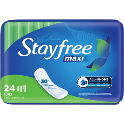 Stayfree Maxi Pads Super, 6 x 24 ct Case - DOT product image 5