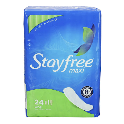 Stayfree Maxi Pads Super, 6 x 24 ct Case - Health & Personal Care