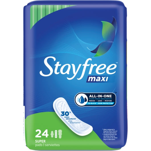 Stayfree Maxi Pads Super, 6 x 24 ct Case - DOT product image 2