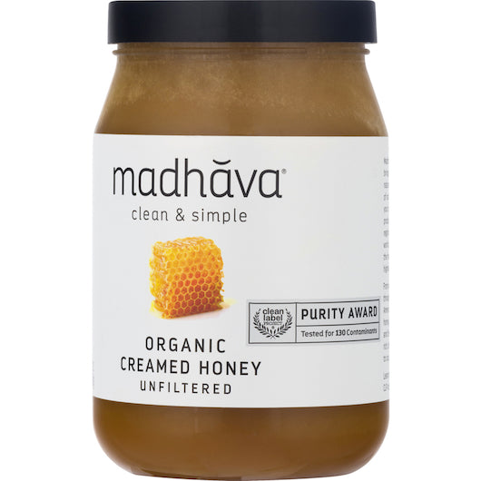 Madhava Organic Very Raw Honey Jar, 6 x 22 oz Case - Pantry Ingredients