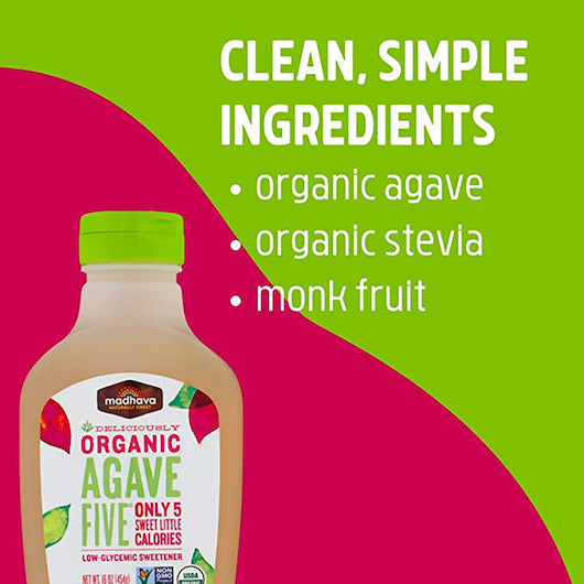Madhava Low Calorie, Organic Agave FIVE Sweetener, 6 x 16 fl oz Case - DOT product image 6
