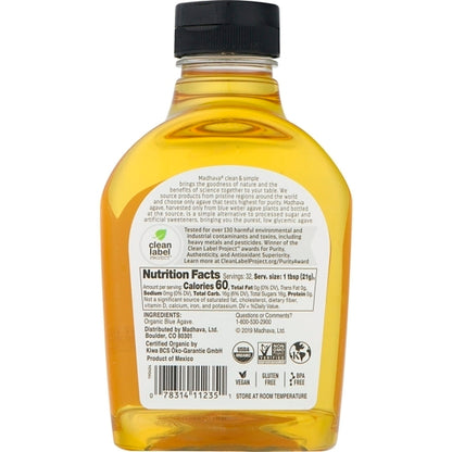 Madhava Organic Golden Light Agave Nectar, 6 x 23.5 oz Case - DOT product image 7