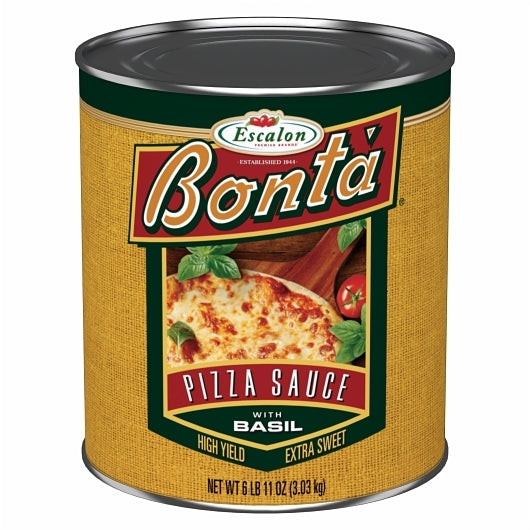 Escalon Bonta Pizza Sauce with Basil, 6 x 6.688 lb Case - Condiments & Sauces