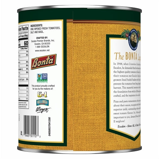 Bonta Pizza Sauce with Basil, 6 x 6.688 lb Case - GS1 inner-pack image