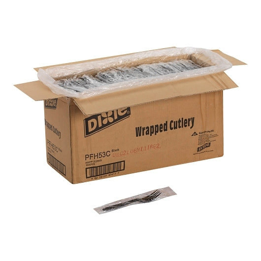 Dixie Gp Pro Individually Wrapped Heavy Weight Polypropylene Plastic Black Fork, 1 x 1000 ct Case - DOT product image 5