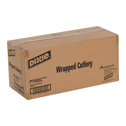 Dixie Heavyweight Polypropylene Individually Wrapped Black Teaspoon, 1 x 1000 ct Case - DOT product image 6