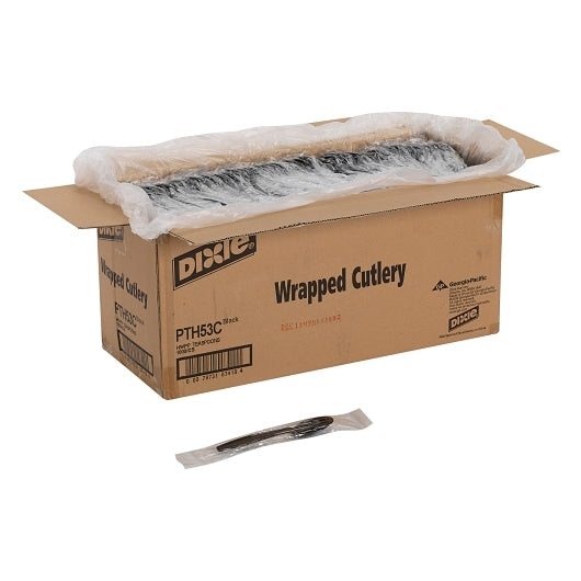 Dixie Heavyweight Polypropylene Individually Wrapped Black Teaspoon, 1 x 1000 ct Case - DOT product image 5