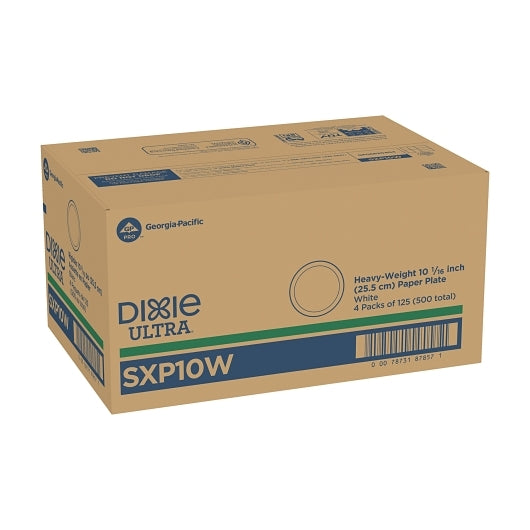 Dixie 10.125 Inch White Ultra Heavy Weight Paper Plate, 4 x 125 ct Case - DOT product image 8