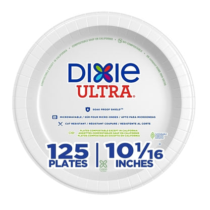 Dixie 10.125 Inch White Ultra Heavy Weight Paper Plate, 4 x 125 ct Case - DOT product image 2