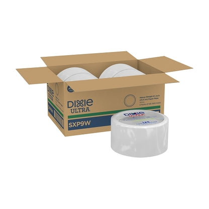 Dixie Ultra 8.5 Inch White Ultra Heavy Weight Paper Plate, 4 x 125 ct Case - Disposables