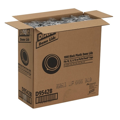 Dixie Black Dome Lid Fits Perfectouch 12 and 16 Ounce Paper Hot Cup, 10 x 100 ct Case - DOT product image 4