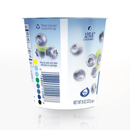 Upstate Farms Nonfat Blueberry Blended Yogurt, 12 x 8 oz Case - Alternate product angle or state