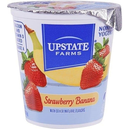 Upstate Niagara Coop Nonfat Strawberry Banana Blended Yogurt, 12 x 8 oz Case - Cheese & Dairy
