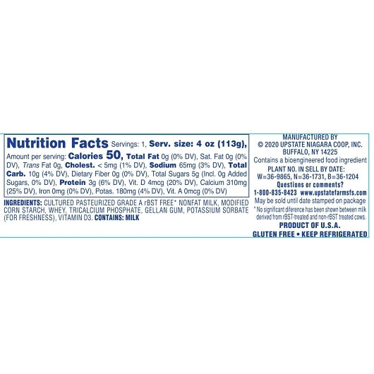 Upstate Niagara Coop Nonfat Plain Yogurt, 48 x 4 oz Case - DOT product image 7