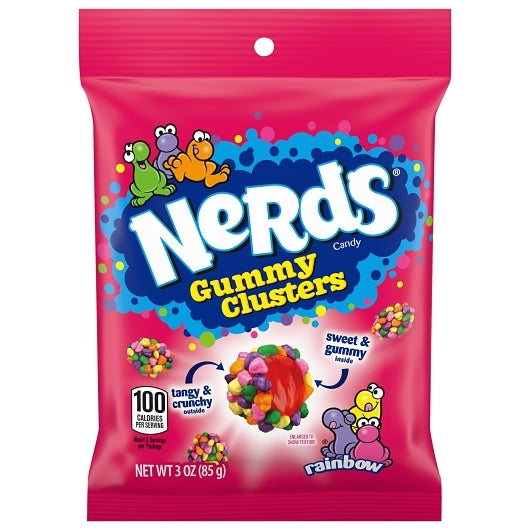 Nerds Cluster Candies Gummy Candy Peg Bag, 12 x 3.001 oz Case - Candy & Confections