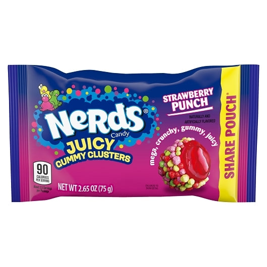 Nerds Gummy Candy Share Pouch, 4 x 12 x 2.65 oz Case - Candy & Confections