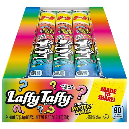 Laffy Taffy Mystery Swirl Rope Box, 12 x 24 x 0.81 oz Case - Candy & Confections