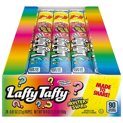Laffy Taffy Mystery Swirl Rope Box, 12 x 24 x 0.81 oz Case - Candy & Confections