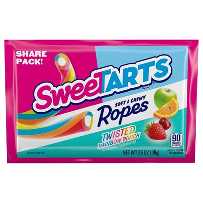 Sweetart Ropes Twist Rainbow Twists Share Pack, 4 x 12 x 3.5 oz Case - Candy & Confections