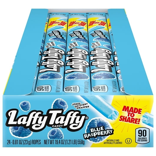 Laffy Taffy Blue Raspberry Rope, 12 x 24 x 0.81 oz Case - Candy & Confections