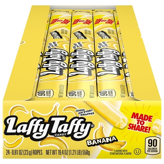 Laffy Taffy Banana Rope, 12 x 24 x 0.81 oz Case - Candy & Confections