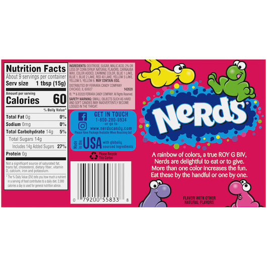 Nerds Rainbow, 12 x 5 oz Case - Candy & Confections
