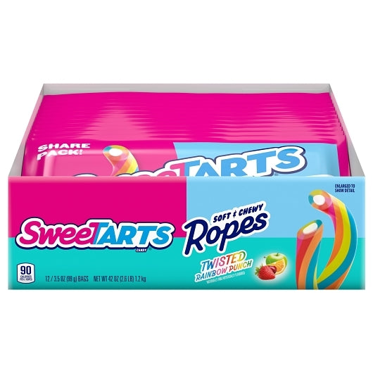 Sweetart Ropes Twist Rainbow Twists Share Pack, 4 x 12 x 3.5 oz Case - DOT product image 2