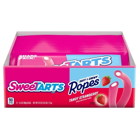 Sweetarts Strawberry Rope, 4 x 12 x 3.5 oz Case - Candy & Confections