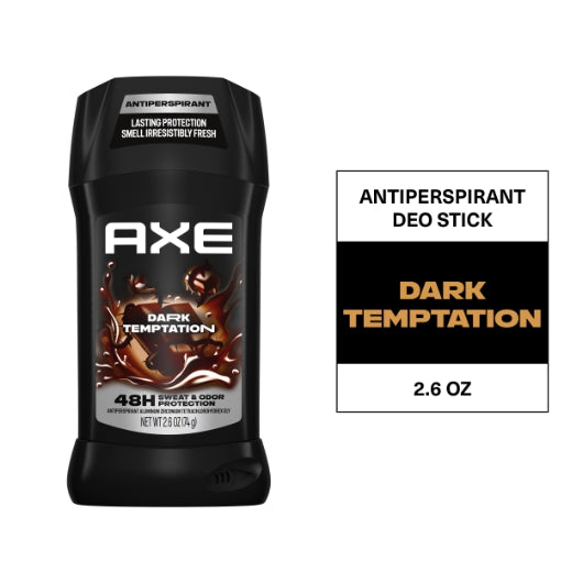 Axe Men's Dark Temptation Deodorant Invisible Solid, 2 x 6 x 2.6 oz Case - Nutrition facts label