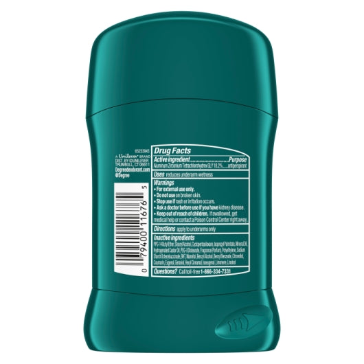 Degree Men 48 Hour Cool Rush Anti-Perspirant Deodorant Stick Trial & Travel, 2 x 6 x 1.6 fl oz Case - Alternate product angle or state