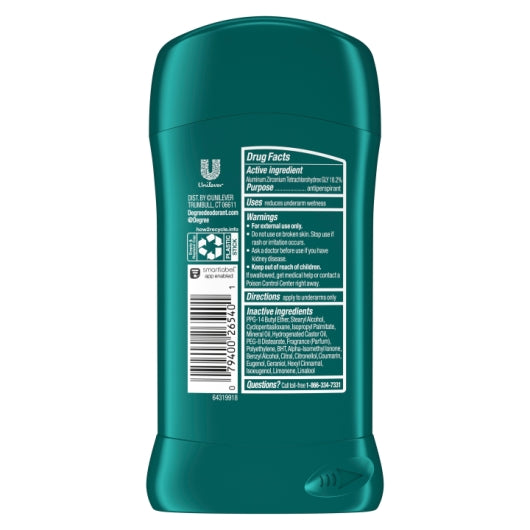 Degree 48 Hour Cool Rush Anti-Perspirant, 2 x 6 x 2.7 oz Case - Alternate product angle or state