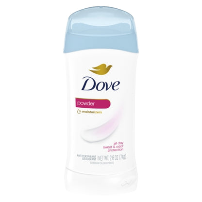 Dove Women's 48 Hour Powder Anti-Perspirant Deodorant Stick, 2 x 6 x 2.6 fl oz Case - Front/center packaged product image