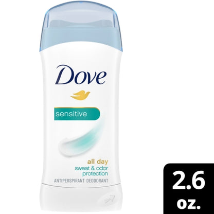 Dove Women'S Sensitive Anti-Perspirant Deodorant Stick, 2 x 6 x 2.6 fl oz Case - GS1 mobile-ready hero image