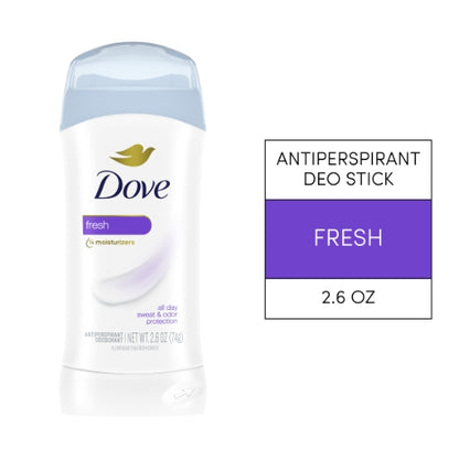 Dove Women'S 48 Hour Fresh Anti-Perspirant Deodorant Stick, 2 x 6 x 2.6 fl oz Case - Nutrition facts label